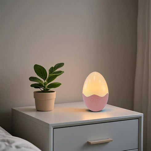 7 Kids Night Light, LED Touch Baby Egg Light for Nursery, Warm White & RGB Colors Changing, Tumbler Touch Night Lamp