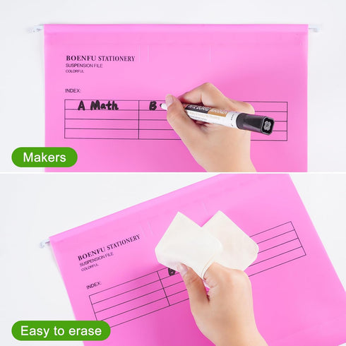 BOENFU Hanging File Folder with Tab, 24 Pack File Folder for School Home Work Office Organization, Letter Size