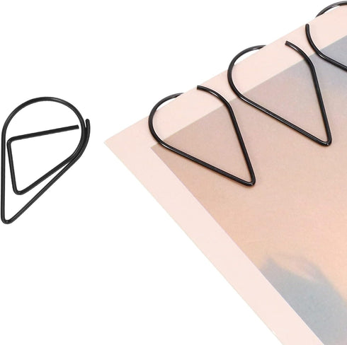 YOKIVE 100 Pcs Drop-Shaped Paper Clips, 1-Inch Black for Keeping Desk Neat, Great for Art, Daily Use