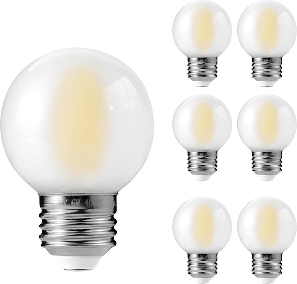 Decoaui E26 G16 LED Globe Light Bulbs, Small Golf Ball Size Round Bulb,