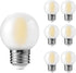 Decoaui E26 G16 LED Globe Light Bulbs, Small Golf Ball Size Round Bulb,
