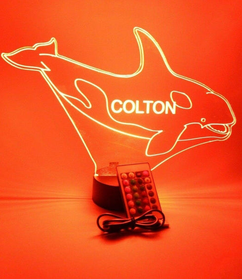 Swimming Mammal 16 Giant Whale Large Marine Night Light Up Lamp LED Table Lamp Custom Engraved Room Decor Featuring