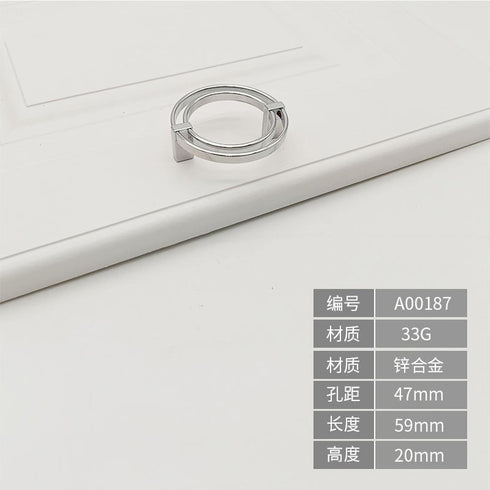 PILYON 2 47mm-59 20mm Furniture Knob Pcs Single Hole Pull Ring Round Button Bedside Cabinet Wardrobe Door Round Handle