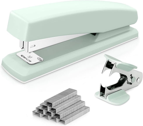 Deli Green Desktop Stapler - Office Stapler with 25 Sheet Capacity, 1000 Staples, and Staple Remover