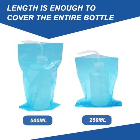 250pcs Tattoo Bottles Bags with 2pcs 250ml Tattoo Wash Bottles, Disposable Squeeze Bottle Sleeves for Tattoo Kits