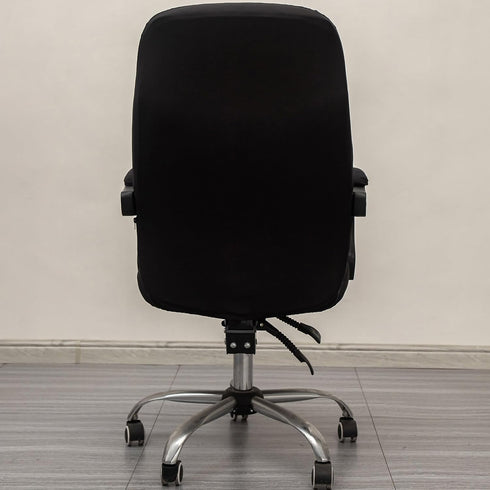Office Chair Cover with Arm Covers - Universal Stretch Desk Chair Slipcovers (Size: L), Black