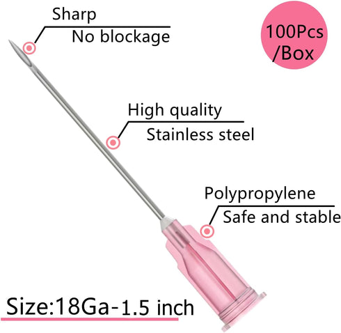 100 Pack 10ml/cc Luer Lock Plastic Syringe with 18Ga Needle, Lab Measuring Tools for Industrial Dispensing