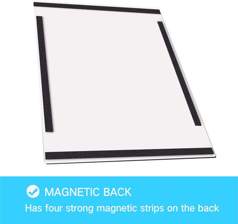 Document Sign Holder Pockets - Magnetic Back Plastic Poster Display Frame for Fridge/Whiteboard, 8.3 x 11.7 Inch,