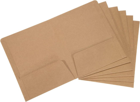 PATIKIL Two-Pocket Folders, 6 Pack A5 Size Letter Files, Portfolio Storage Organizer for Office Business, Brown