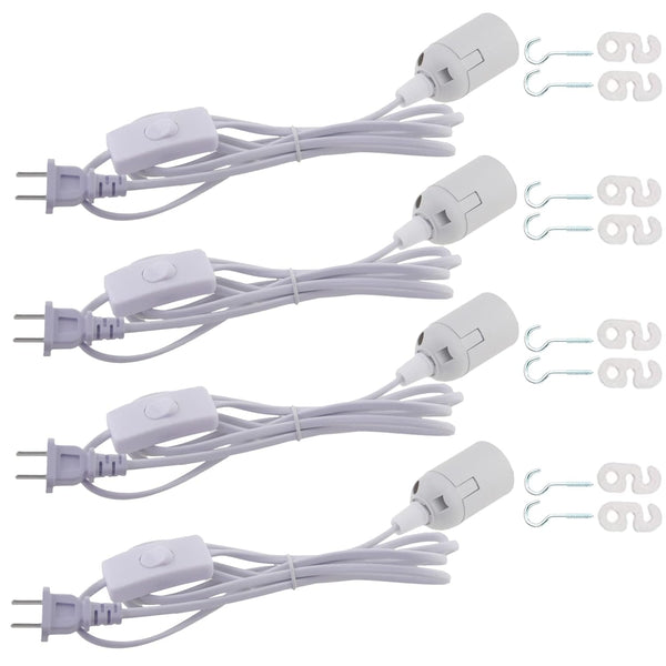 2 Packs 6.5FT/2M Pendant Light Socket Kits lamp Holder with Cord on/Off