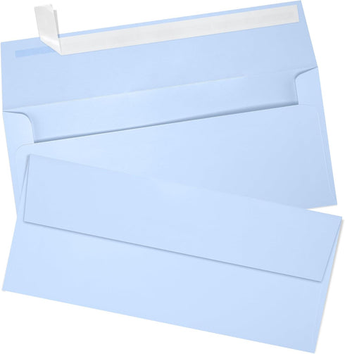 LUXPaper #9 Slimline Invitation Envelopes | 3 7/8" x 8 7/8" | Baby Blue | Peel & Press | 80lb. Text | 50 Qty