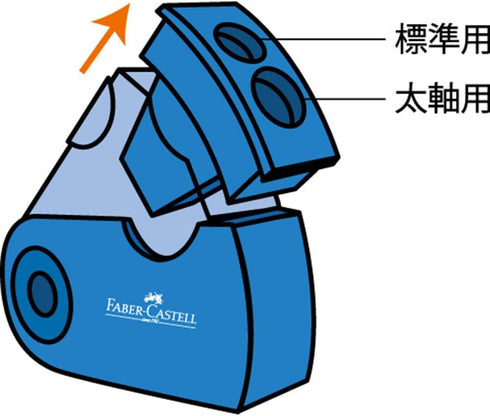 Faber Castell TFC-182797-2 Square Pencil Sharpener, Blue