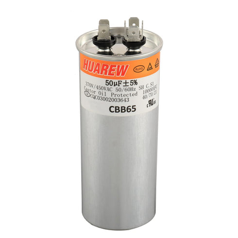 50 uF MFD ±5% 450 VAC CBB65 AC Motor and Fan Starting Round Capacitor