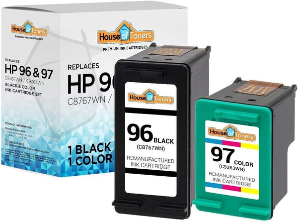Remanufactured HP Ink Cartridge, High Yield Replacement for Photosmart 2610 2710 8150, 2-Pack (1 Black and 1 Color)