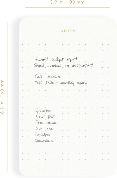 Elegant Notepads for Professionals, Minimalist Memo Pads, 5 Pack, 375 Sheets Total, Eco-friendly