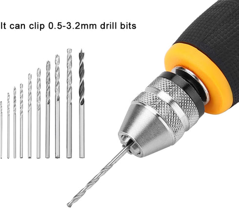 Mini Hand Drill Set, Small Hand Drill with 10Pcs Bits, Portable Micro Drill Tool for Art Craft Collection