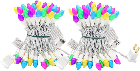 Easter Lights StringEaster Decorations, 2PACK 50Count 13Feet Multi Color Pastel Christmas Lights