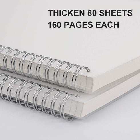 RETTACY Bullet Dotted Journal 2-Pack - B5 Dotted Grid Spiral Notebook with 160 Pages per Pack, 100 GSM Premium Acid-Free Paper, Bullet Journaling, Sketching, Twin-Wire Spiral Binding, 7.3" × 10" by RETTACY