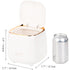Foraineam 2 Pack Tabletop Trash Can, Mini Plastic Wastebasket with Pop-up Lid for Bathroom and Office