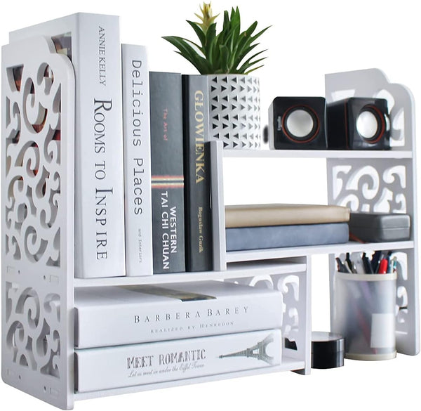YGYQZ Small Bookshelf for Desktop Storage, Mini Cute Office Desk Shelves for Women and Kids