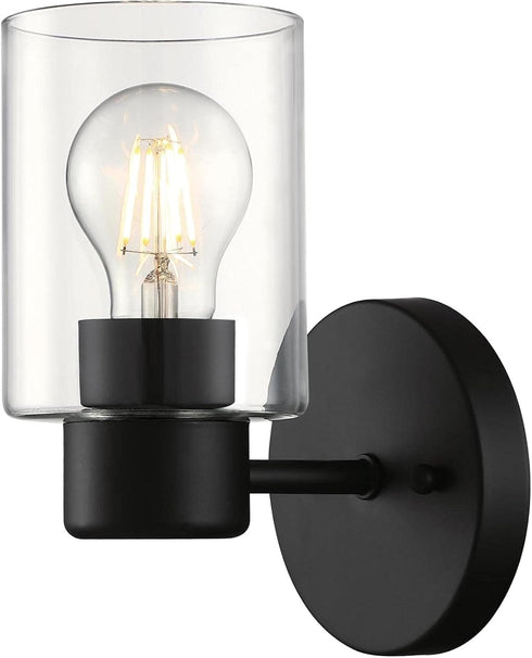 Westinghouse 6115500 Sylvestre Transitional One-Light Indoor Wall Light Fixture, Matte Black Finish,