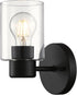 Westinghouse 6115500 Sylvestre Transitional One-Light Indoor Wall Light Fixture, Matte Black Finish,