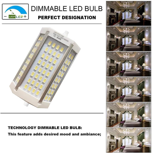 Tsunetani R7S Dimmable J118 118mm Bulb 30W Bulb 6000k (300W J118 T3 Bulb 3000LM LED J-Type Light Halogen Replacement)