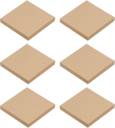 PATIKIL Blank Sticky Notes, 3 x 3 Inch, 6 Pads/Pack, 480 Sheets, Self-Stick Note Pads for Home Office Business, Brown