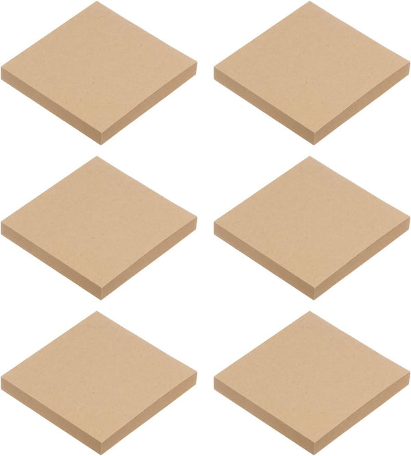 PATIKIL Blank Sticky Notes, 3 x 3 Inch, 6 Pads/Pack, 480 Sheets, Self-Stick Note Pads for Home Office Business, Brown
