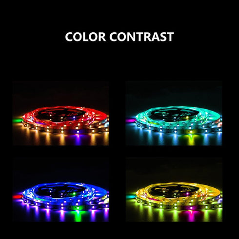 WS2812b Led Strip Individually Addressable Light 9.8FT 30Pixels/m,WS2812B RGB Led Smart LED Lights with WS2812b Controller Bluetooth APP Remote Control Music Sync, USB 5V for Room Home TV by ADRESUNO