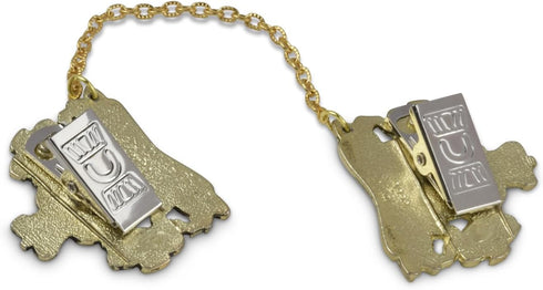 Gold Plated Lions Tallit Clips aJudaica
