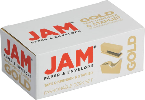 JAM PAPER Gold Office & Desk Sets - 1 Stapler & 1 Tape Dispenser - 2/Pack