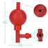 stonylab 2-Pack Rubber Transfer Bulbs, 65 ml Red Rubber Filling Bulbs for Pipettes with 3 Valves, Sturdy Lab Supplies