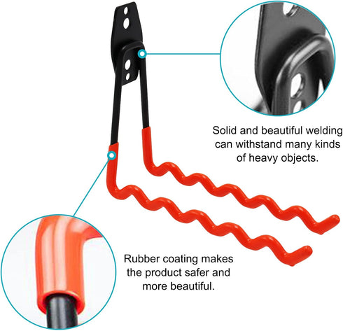 Steel Heavy Duty Eagles Garage Wall Hooks, Anti-Slip Coating, Wall Mount Garage Hanger Organizer, Tool Hangers for