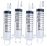 4 Pack 100ml Large Plastic Syringes for Scientific Labs, Nutrient Measuring and Watering