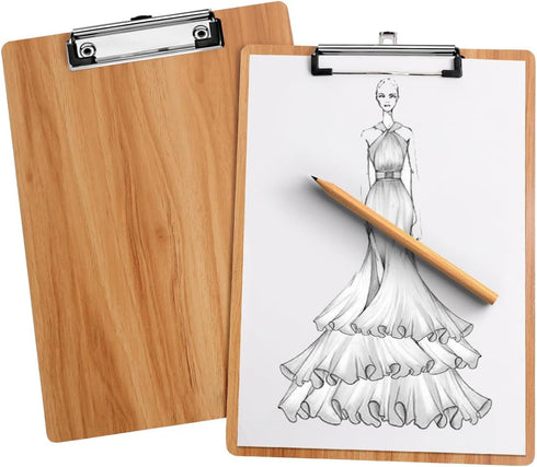 HUAJIE 10 Pack Clipboards, Wooden Clipboards Hardboard with Low Profile Clip, Standard A4 Letter Size Wood Clip Boards