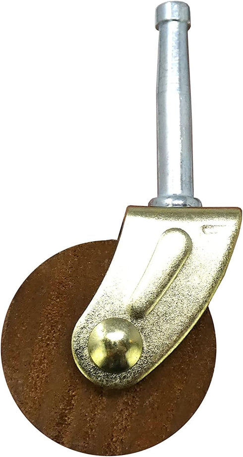 Shepherd Hardware 9051 1-5/8-Inch Designer Stem Casters, Brown, Wood Wheel, 2-Pack, 5/16-Inch Stem