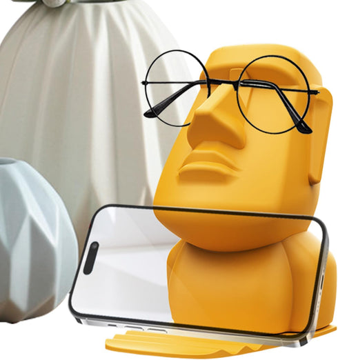 Generic Easter Island Statue Glass Holder, Funny Stone Stand - Man Head Eyewear Quirky Home Decor | Novelty Display