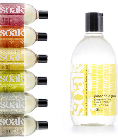 Soak Laundry Soap – No Rinse, Plant Derived Hand Wash Detergent, 375 ml / 12 fl. oz, 75+ Washes (Pineapple)