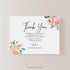 5.5x4.25 Personalized Wedding Thank You Cards with Message, Modern Flat Thank You Note Cards with Peach and Pink Floral