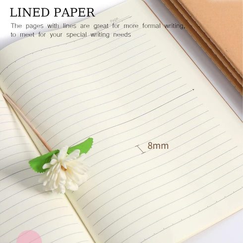 Bulk A5 Journal Notebook, Kraft Cover, 80 Pages Lined Paper for School Supplies, 10 Pack