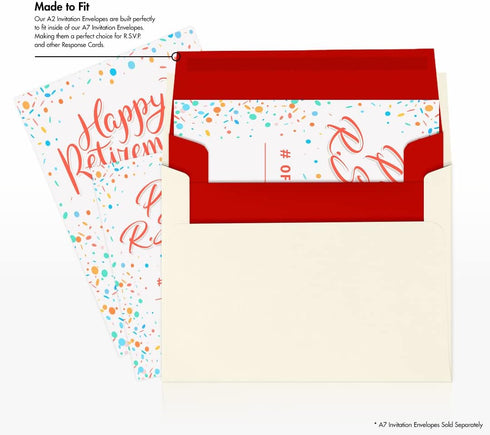 LUXPaper A2 Invitation Envelopes, 4 3/8" x 5 3/4", Holiday Red, 60lb Text, 50 Qty