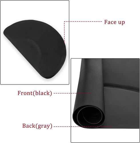 Pinikuyiro 3'x4.5' 1/2" Salon Mat for for Hairstylist Barber Shop Anti-Fatigue Salon Standing Chair Mat,Black Semi