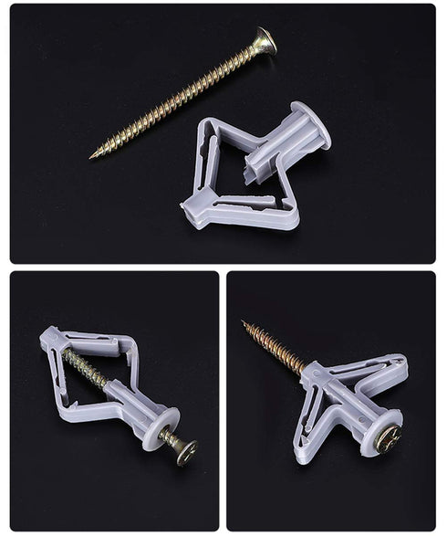Hollow-Wall Anchors, Drywall Anchor Kit with Screws, Self-Drilling Hollow Wall Anchor, 50pcs