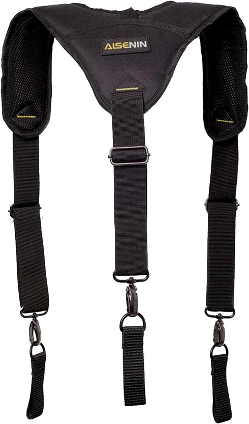 AISENIN Heavy-Duty Tool Belt Suspenders for Men - 3 Point Padded Suspenders for Tool Belt
