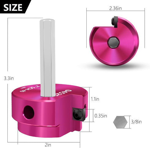 PVC Fitting Saver 2-Inch Head, PVC Reamer with 3/8-Inch Hex Shaft for Sch.40 PVC CPVC ABS Fitting
