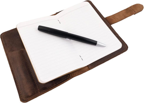 Rustic Cover for Field Notes, 3.5 x 5.5 in. Notebook not Included, Full Grain Leather, Handmade, Bourbon Brown