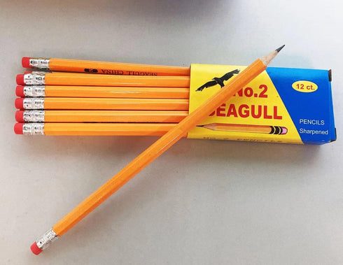 SEAGULL Pencils Pre-sharpened No. 2, 144/box, 12 Boxes of 12 with New Improved Eraser