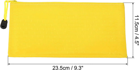 PATIKIL Waterproof Zipper File Bags, 3 Pack A6 Document Holders Pencil Pouch for Office, Yellow