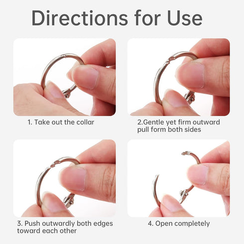 Smgda 30 Pack 1 Inch, Loose Leaf Binder Rings Office Metal Book Rings, for Index Cards, Rings for Flash Cards, Index